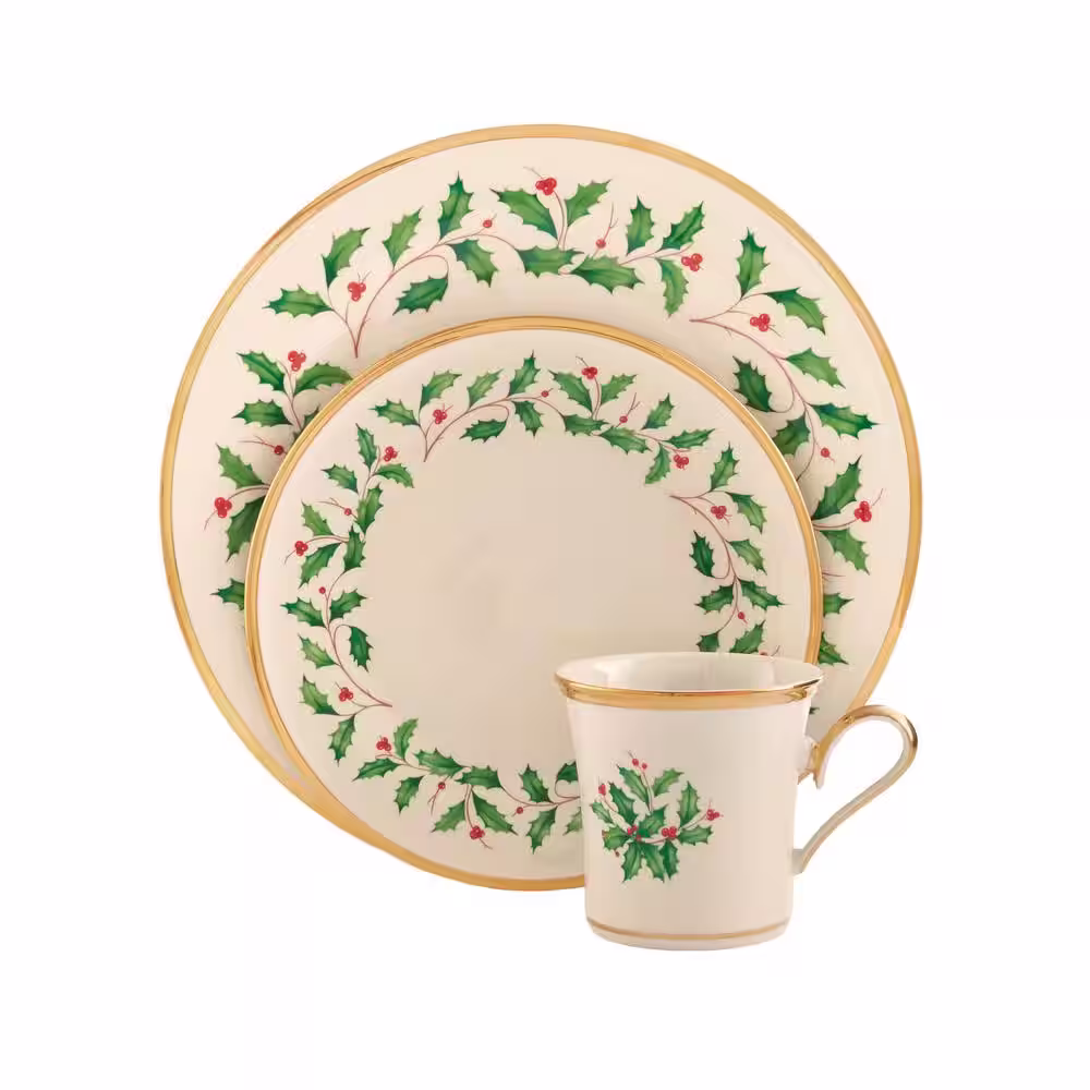 Lenox Holiday 12-Piece Traditional Ivory Bone China Dinnerware Set (Service for 4)