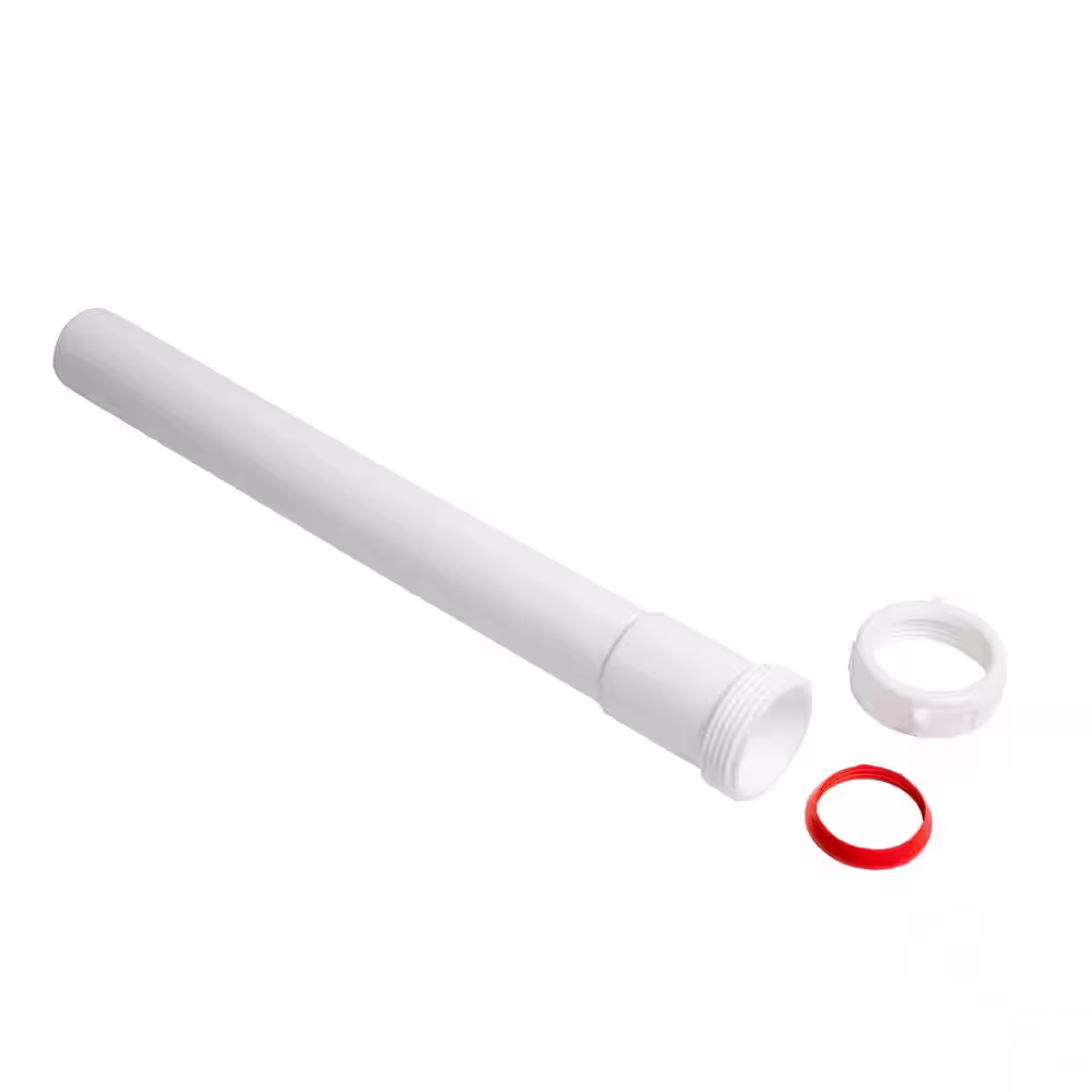 Oatey 1-1/4 in. x 12 in. White Plastic Slip-Joint Sink Drain Extension Tube