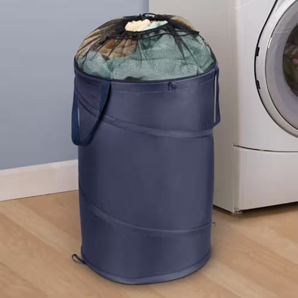 HOUSEHOLD ESSENTIALS Navy Pop Up Laundry Hamper