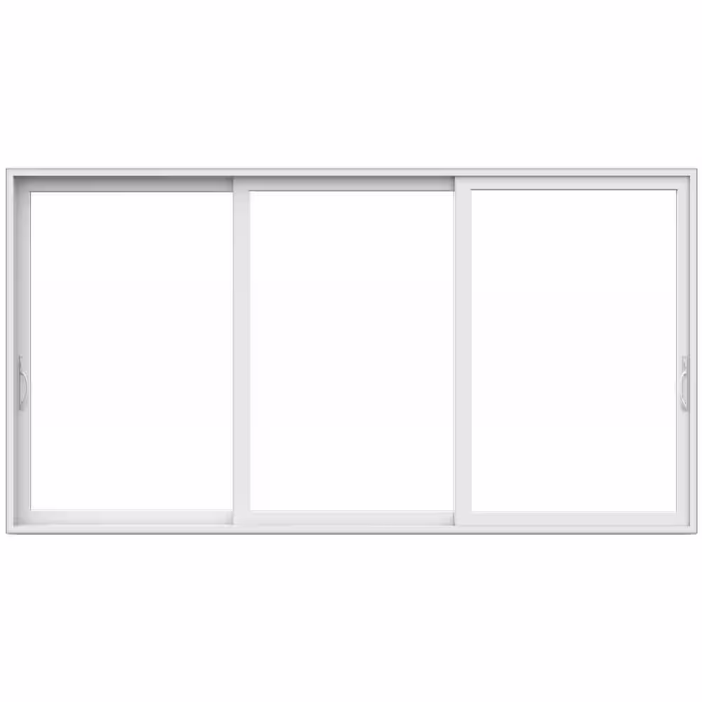 JELD-WEN V4500 Multi-Slide 177 in. x 96 in. Universal Handing Low-E White Vinyl 3-Panel Prehung Patio Door