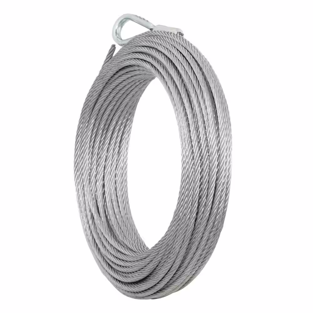 Everbilt 3/16 in. x 100 ft. Galvanized Steel Uncoated Wire Rope