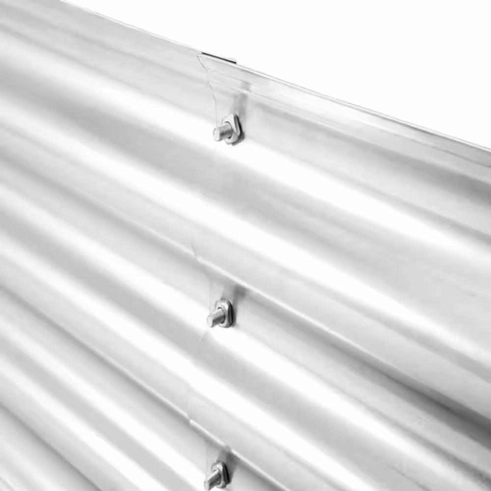 None 47.2 in. x 23.6 in. Outdoor Steel Raised Garden Bed Planter Box, Silver