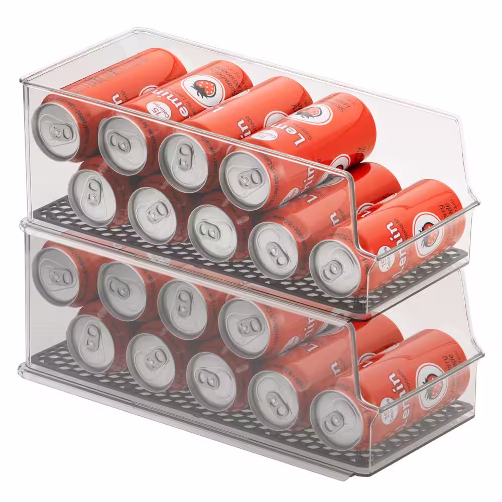 Spectrum HExA In Fridge 2-Piece Set of Stackable Tall Can Bins for Storage