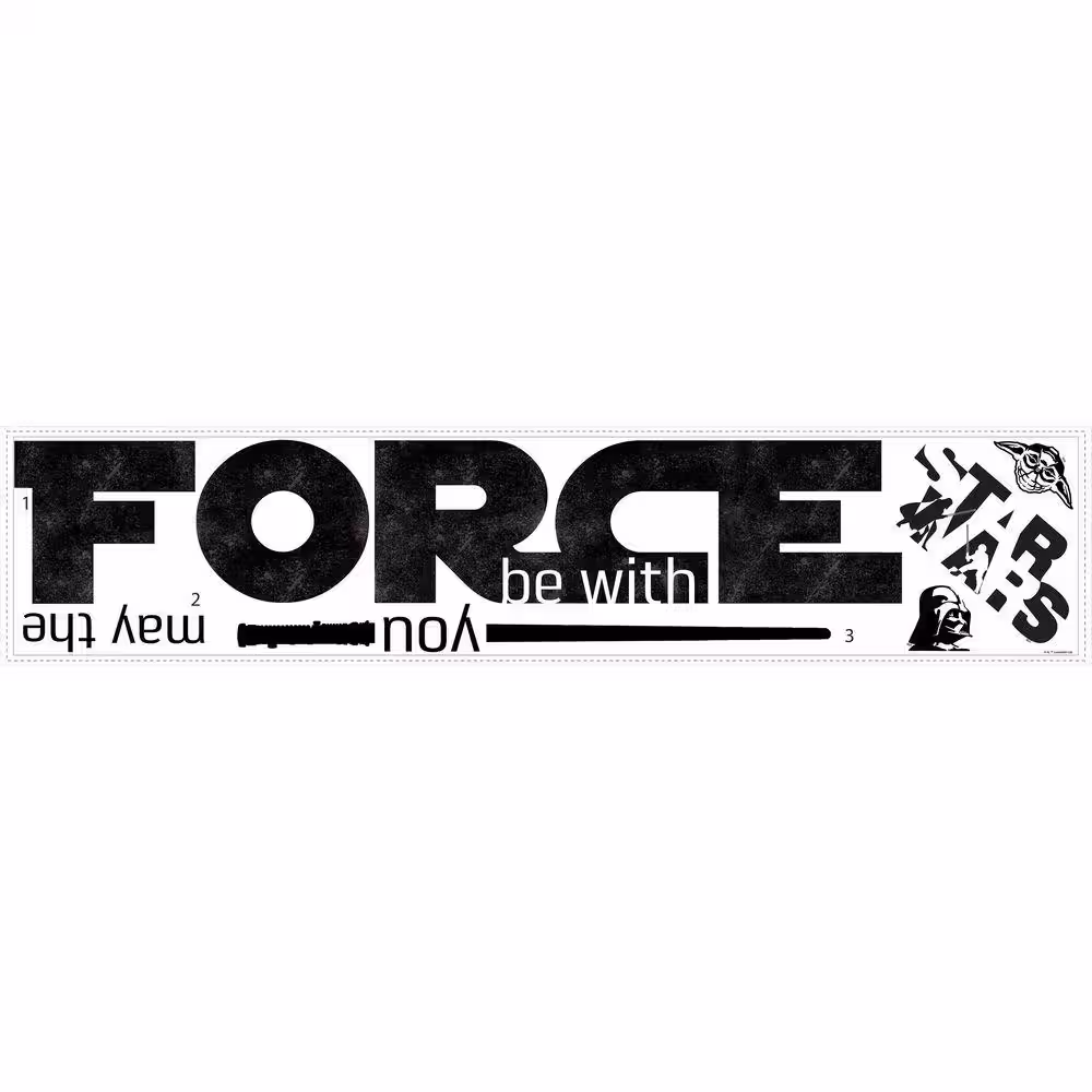 RoomMates 5 in. W x 11.5 in. H Star Wars EP VII May the Force 6-Piece Peel and Stick Wall Decal