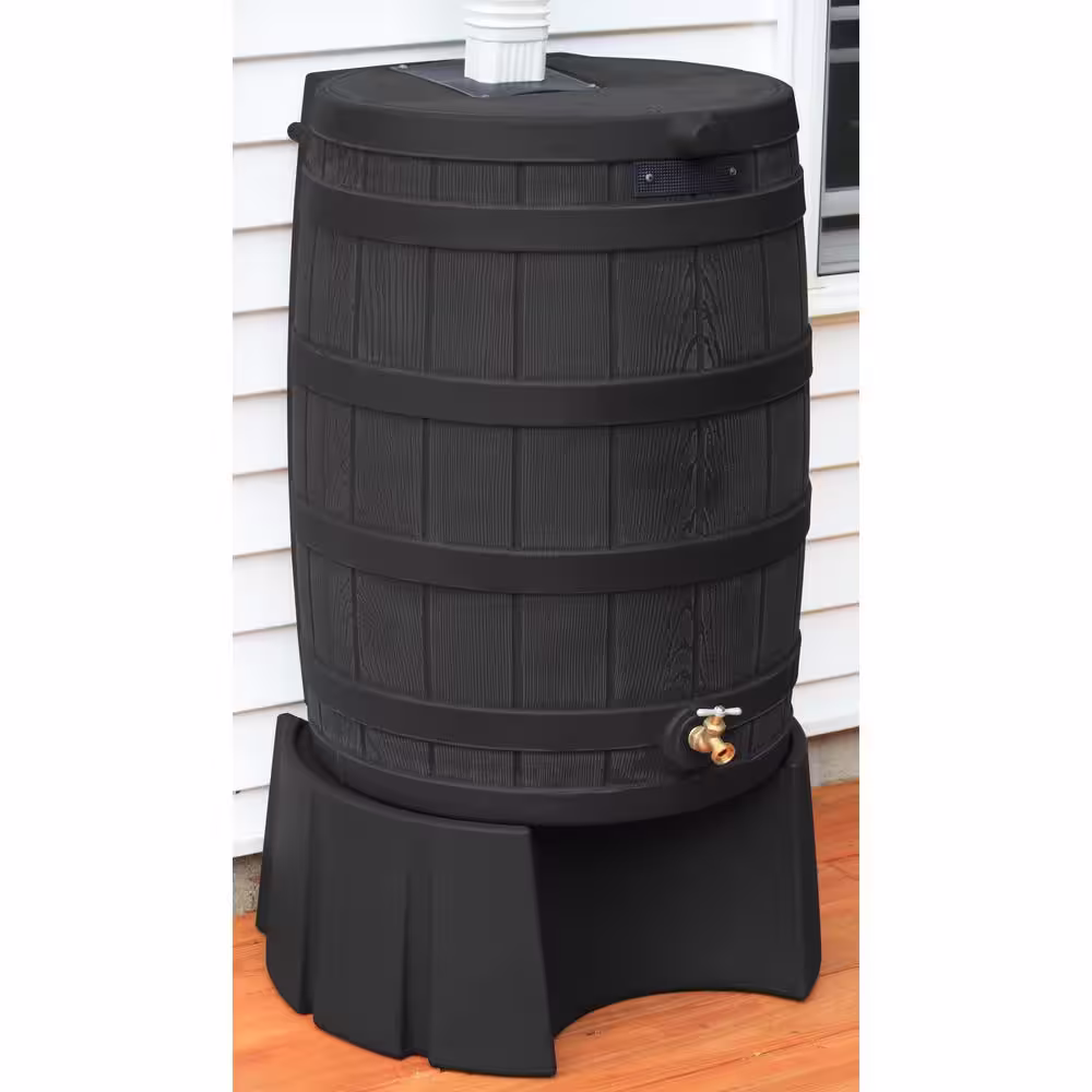 Rain Wizard 50 Gal. 11 in. Rain Barrel Stand in Black
