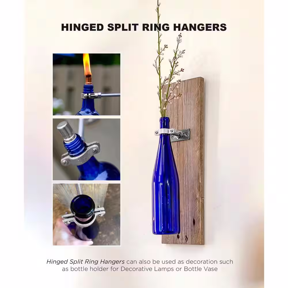 The Plumber's Choice 2 in. Hinged Split Ring Pipe Hanger, Galvanized Iron Clamp with 3/8 in. Rod Fitting, for Suspending Tubing (5-Pack)