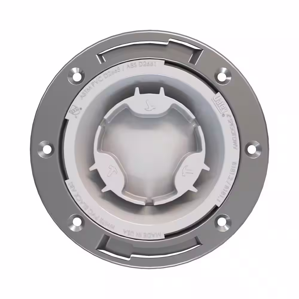 Oatey Fast Set 4 in. PVC Hub Spigot Toilet Flange with Test Cap and Stainless Steel Ring