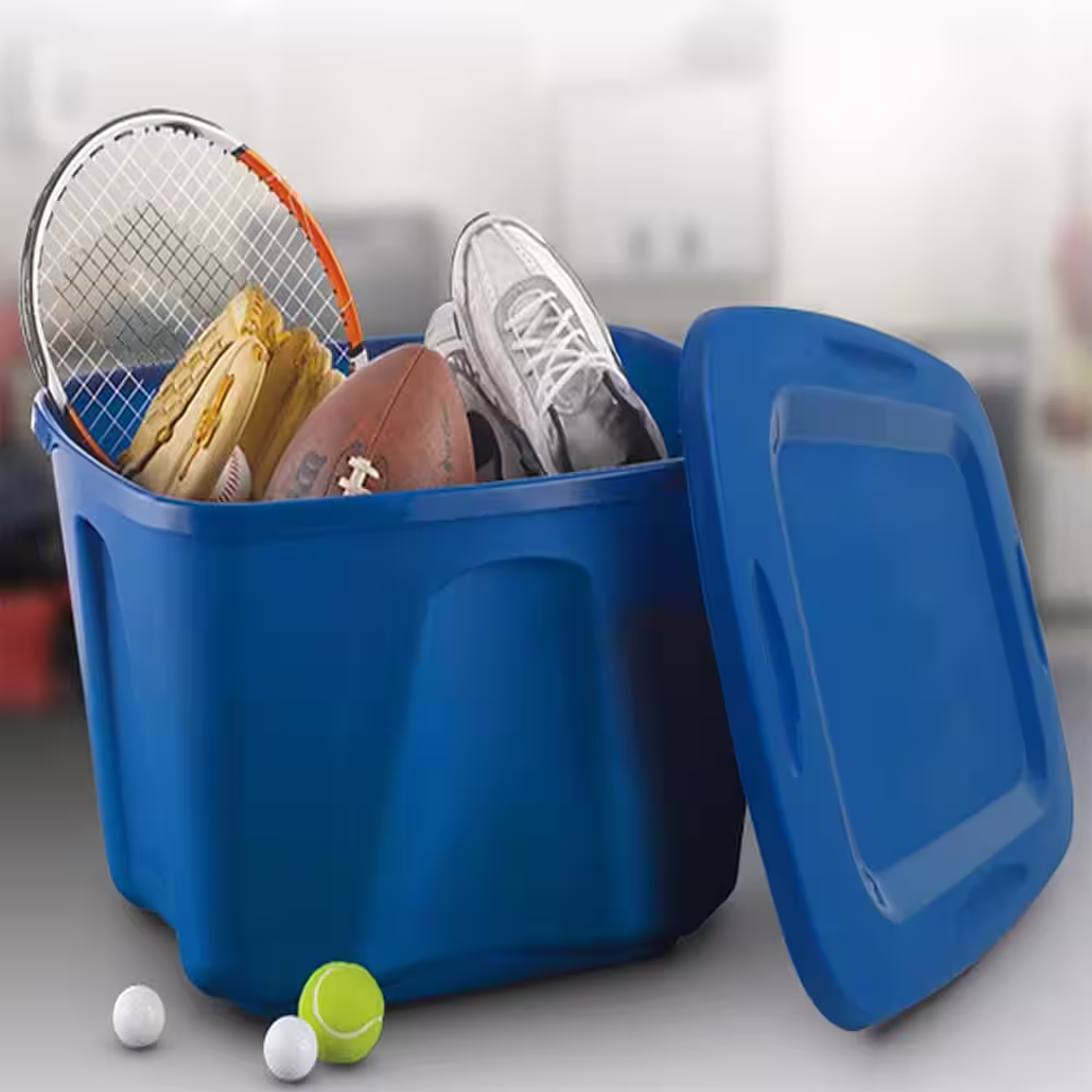 HOMZ 18 gal. Plastic Storage Bin, 8-Pack