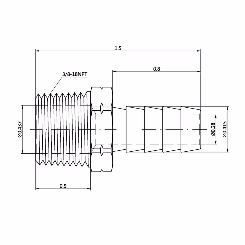 Everbilt 3/8 in. Barb x 3/8 in. MIP Brass Adapter Fitting
