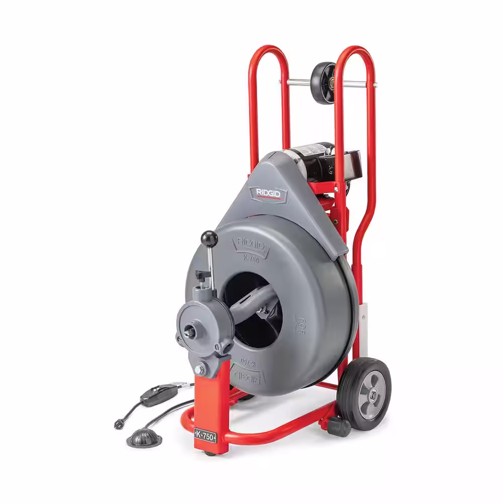 RIDGID K-750 Drain Cleaning Snake Auger Drum Machine with Autofeed and 3/4 in. Pigtail