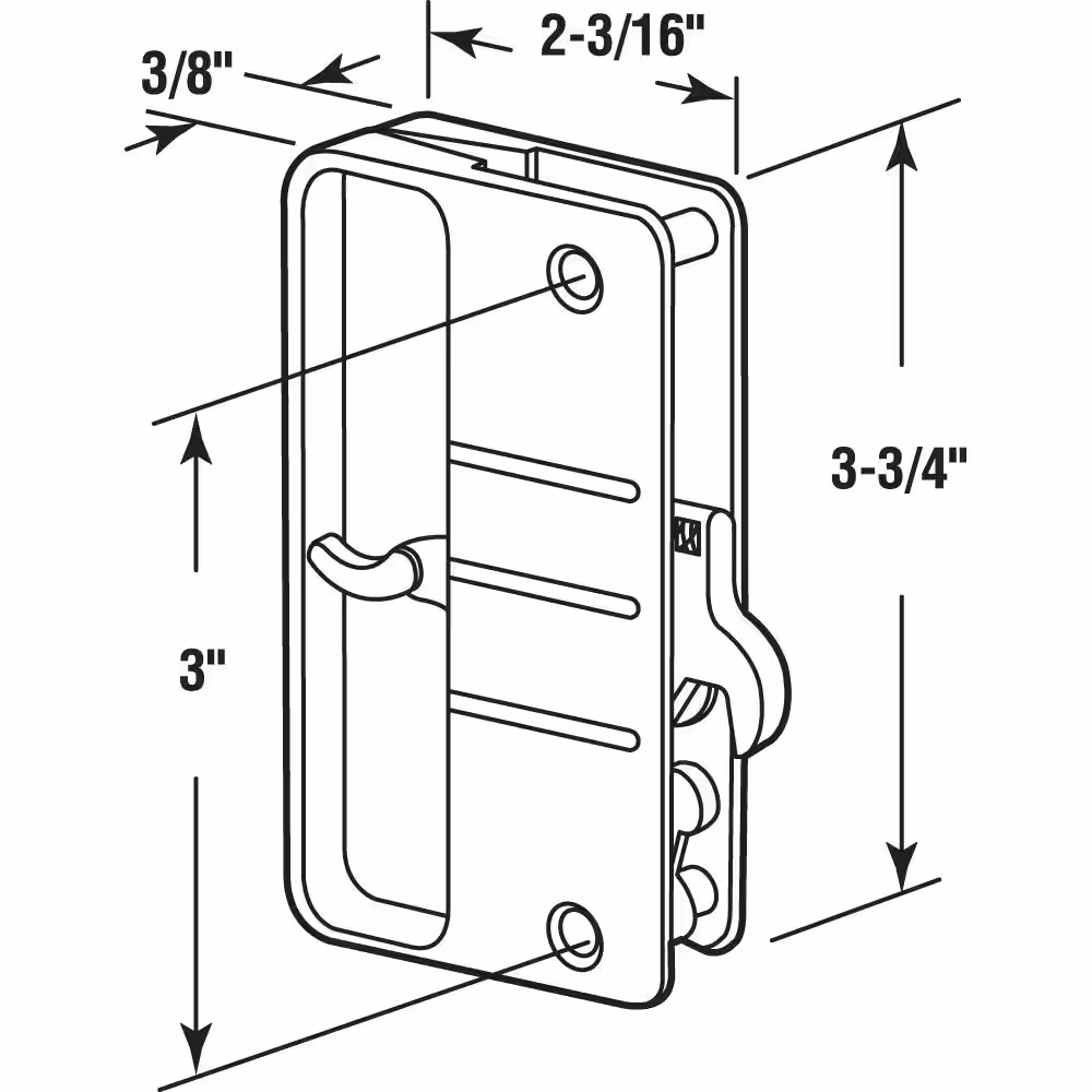 Prime-Line Black Plastic Screen Door Latch and Pull with Security Lock, Anjac