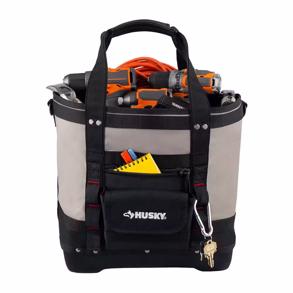Husky 14 in. 5 Pocket Open Top Tote Tool Bag