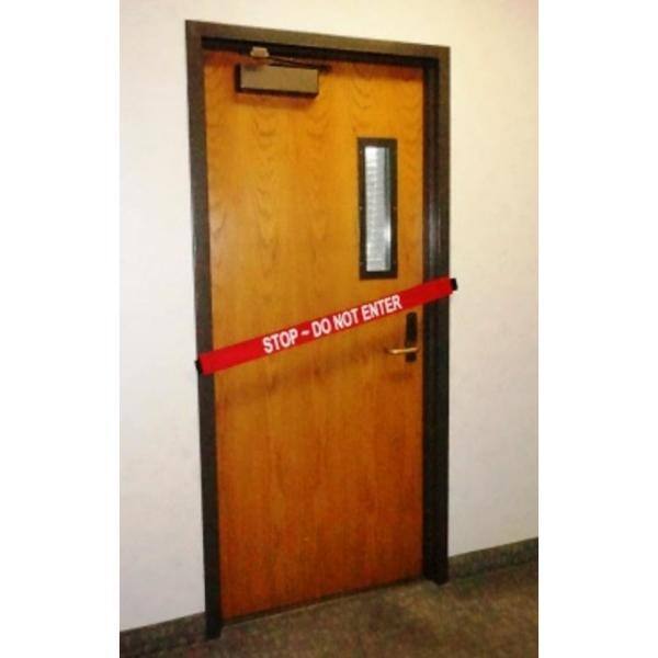 Magnetic Door Barrier Nylon Safety Barrier with Magnetic Ends Stop Do Not Enter Imprint Fits up to a Standard 36 in. W Doorway