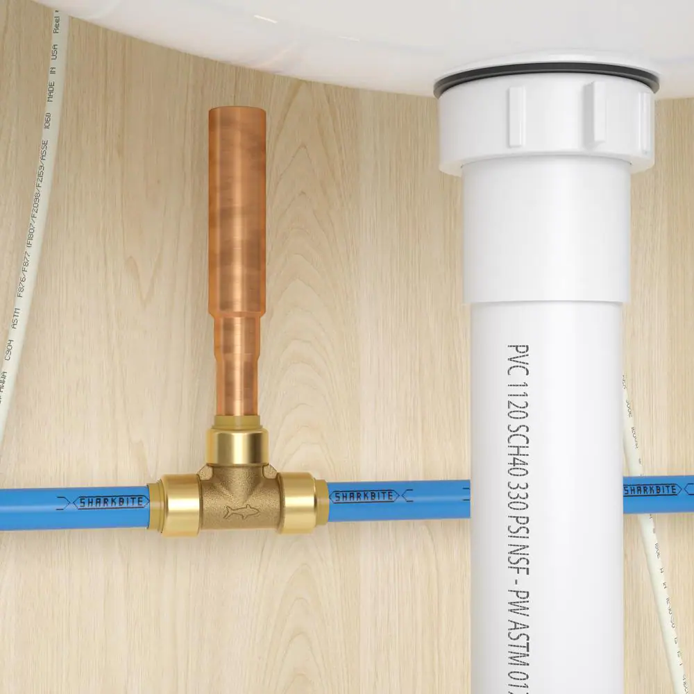 SharkBite 1/2 in. Push-to-Connect Brass Residential Water Hammer Arrestor Tee