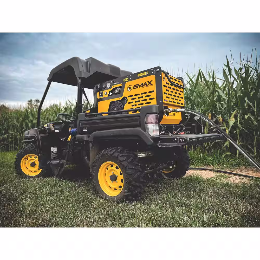 EMAX 70 CFM 125 PSI Portable Gas Driven Rotary Screw Air Compressor with 24 HP Kohler Engine
