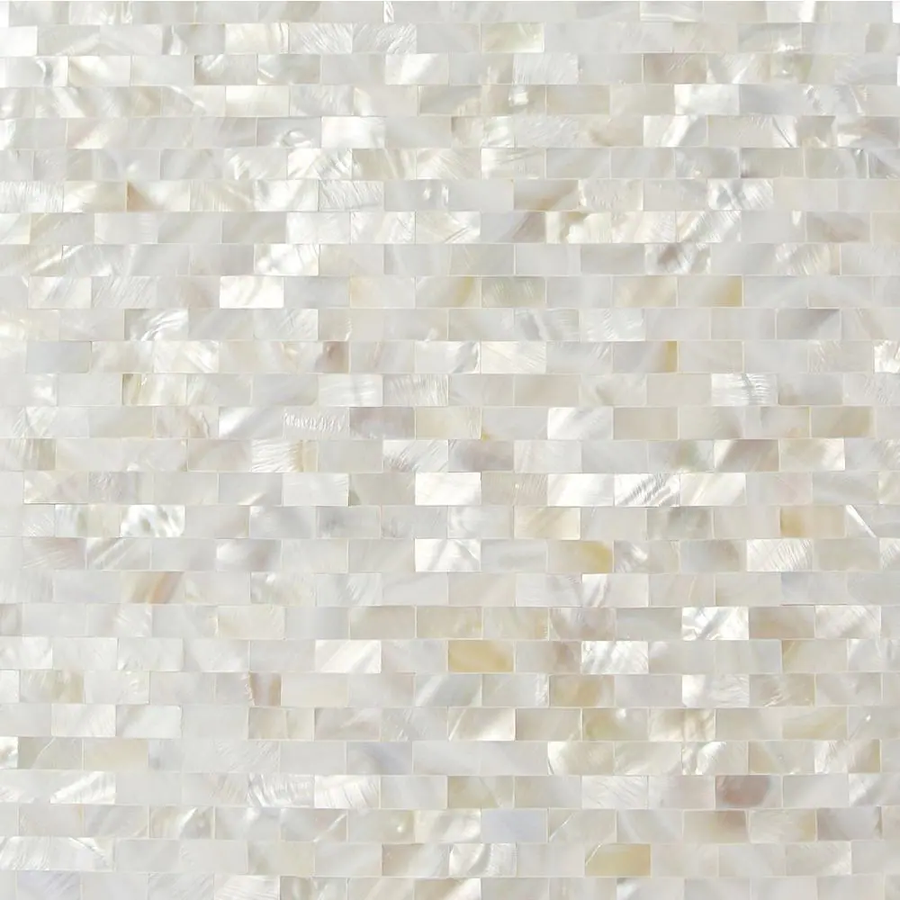 Ivy Hill Tile Mother of Pearl Serene White Bricks Seamless 12 in. x 12 in. Pearl Shell Glass Wall Mosaic Tile