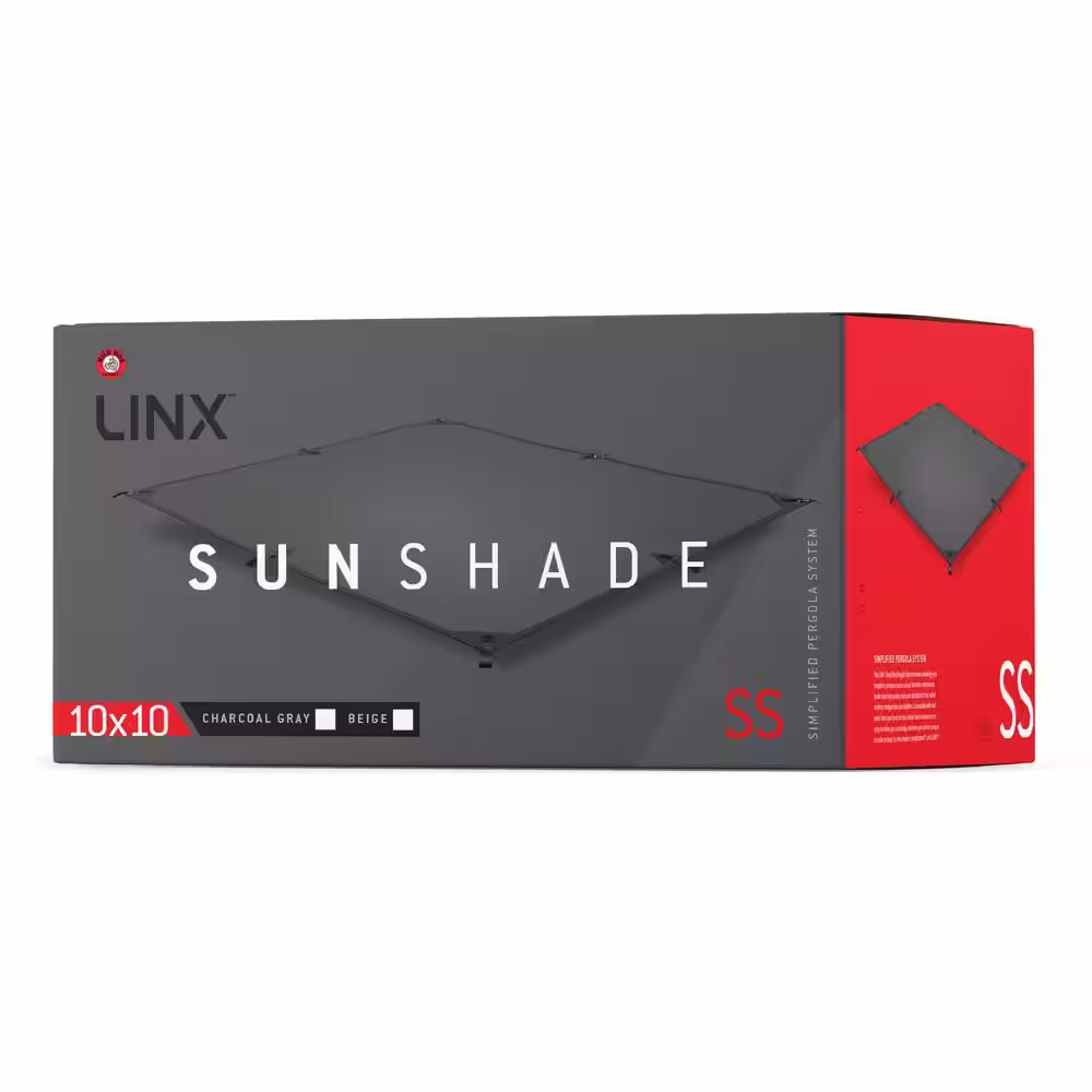 WILD HOG Linx 10 ft. x 10 ft. Charcoal Gray HDPE Pergola Sunshade Kit