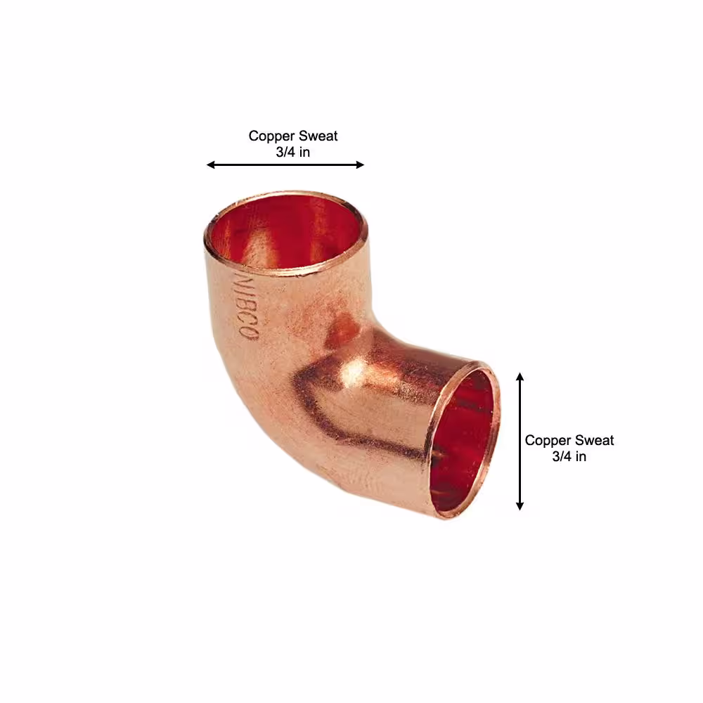 Everbilt 3/4 in. Wrot Copper 90-Degree Cup x Cup Elbow Fitting Pro Pack (25-Pack)