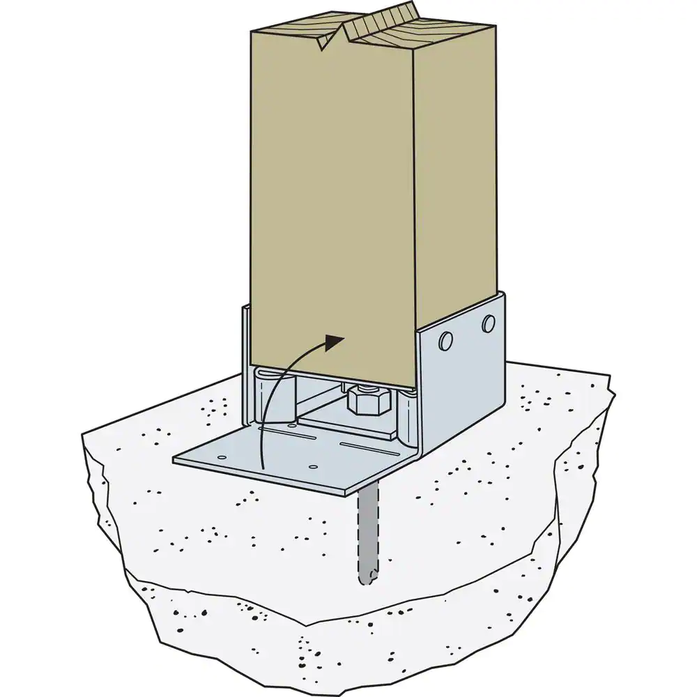 Simpson Strong-Tie ABW ZMAX Galvanized Adjustable Standoff Post Base for 4x4 Actual Rough Lumber