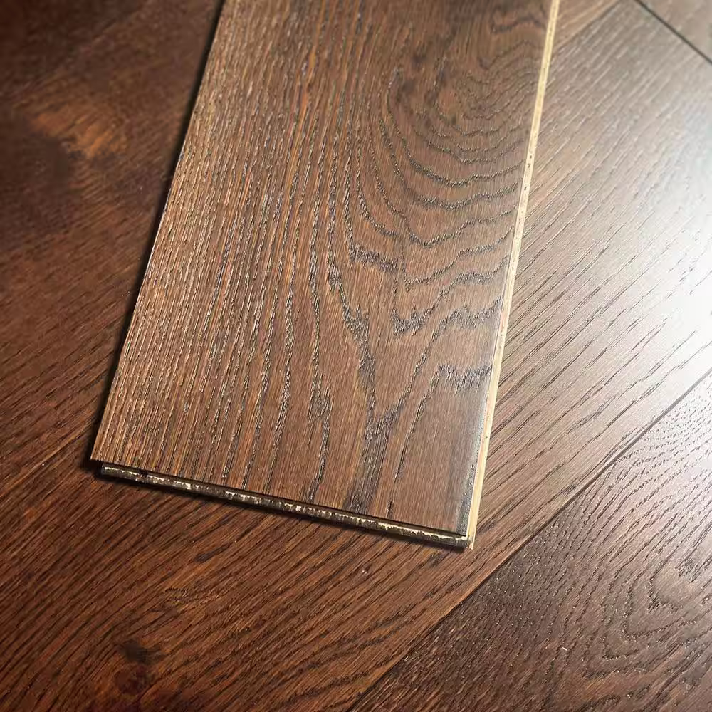 Dekorman Wine Cellar Barrel Brown Oak 3/8 in. T x 6.5 in. W Wire Brushed Engineered Hardwood Flooring (31.97 sq. ft./case)