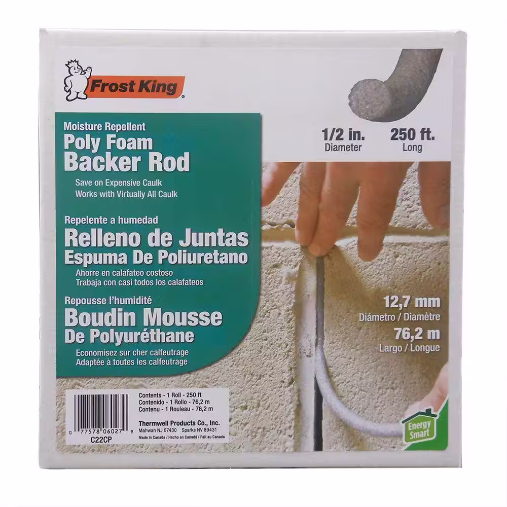 Frost King 1/2 in. x 250 ft. Grey Poly Foam Caulk Saver Contractor Pack