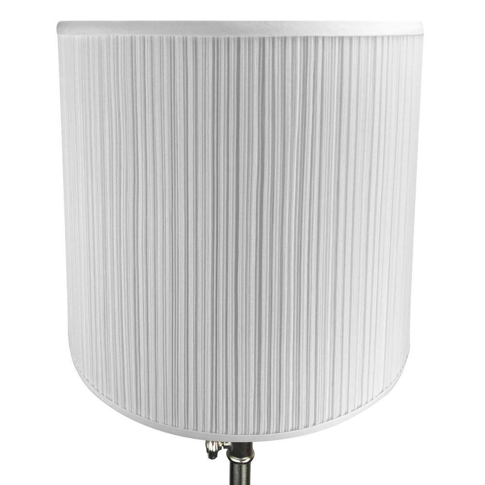 FenchelShades.com 14 in. Top Diameter x 16 in. Bottom Diameter x 14 in. Slant Pleated Mushroom White Empire Lamp Shade