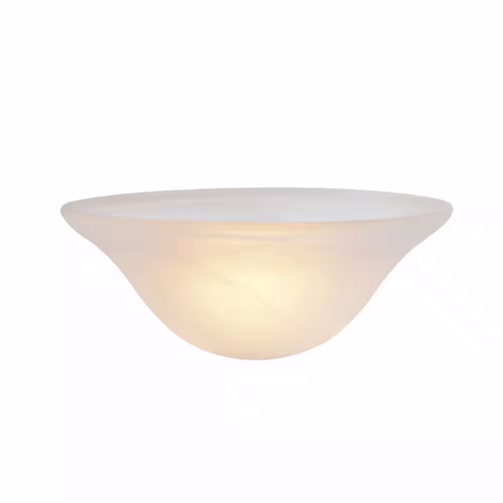 None 5-1/8 in. H x 13-1/4 in. Dia/Alabaster Glass Shade For Torchiere Lamp, Swag Lamp and Pendant