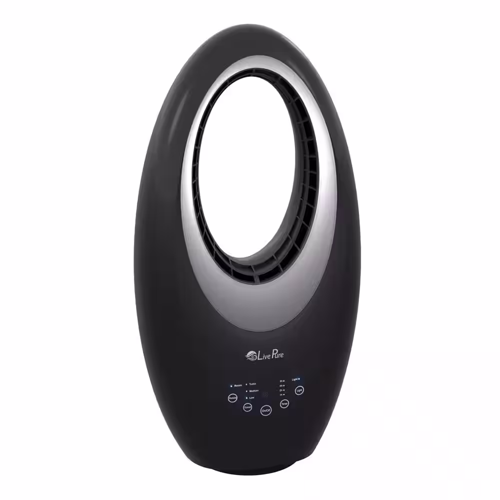 LivePure 22 in. Oscillating Bladeless Vortex Tower Fan with Remote