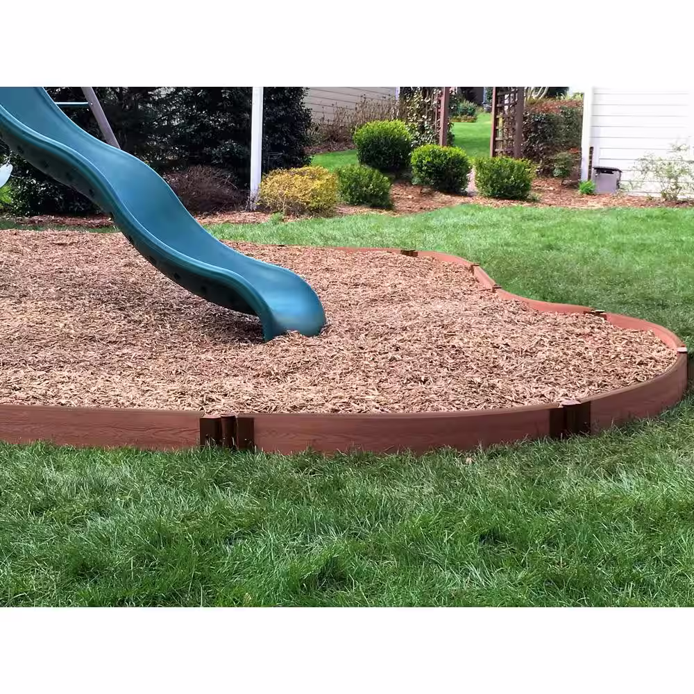 Frame It All 2 in. Series 16 ft. Classic Sienna Curved Composite Playground Border Kit