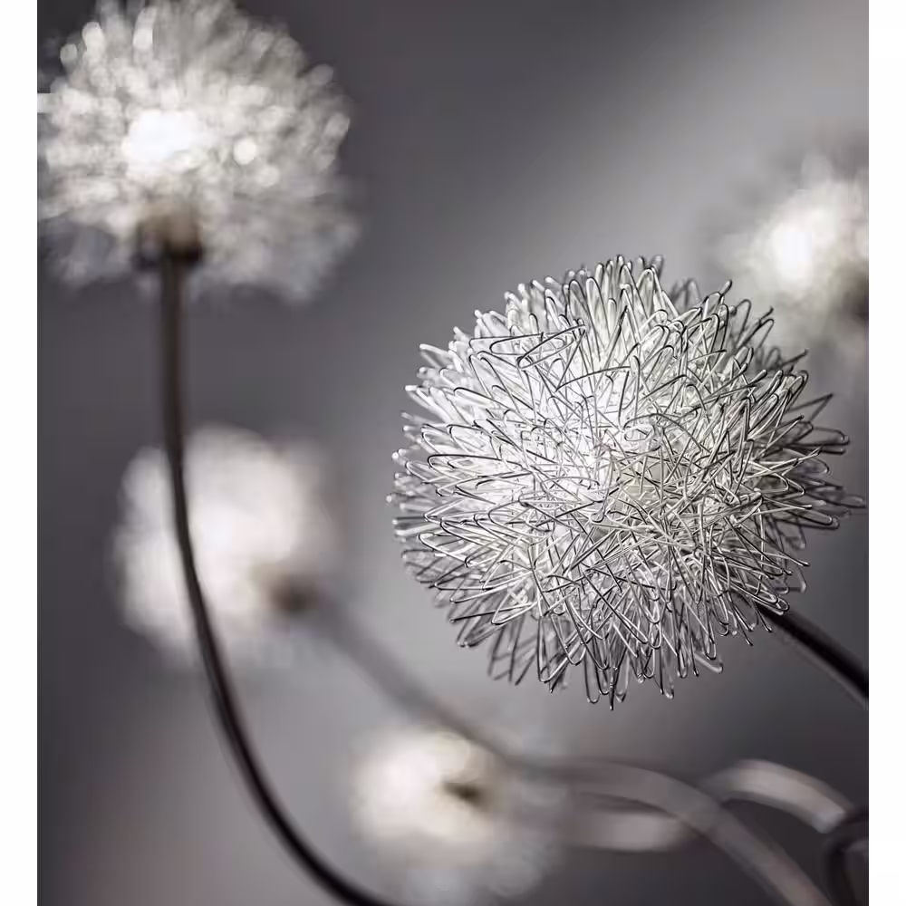 Adesso Pom Pom 68 in. Satin Steel Floor Lamp