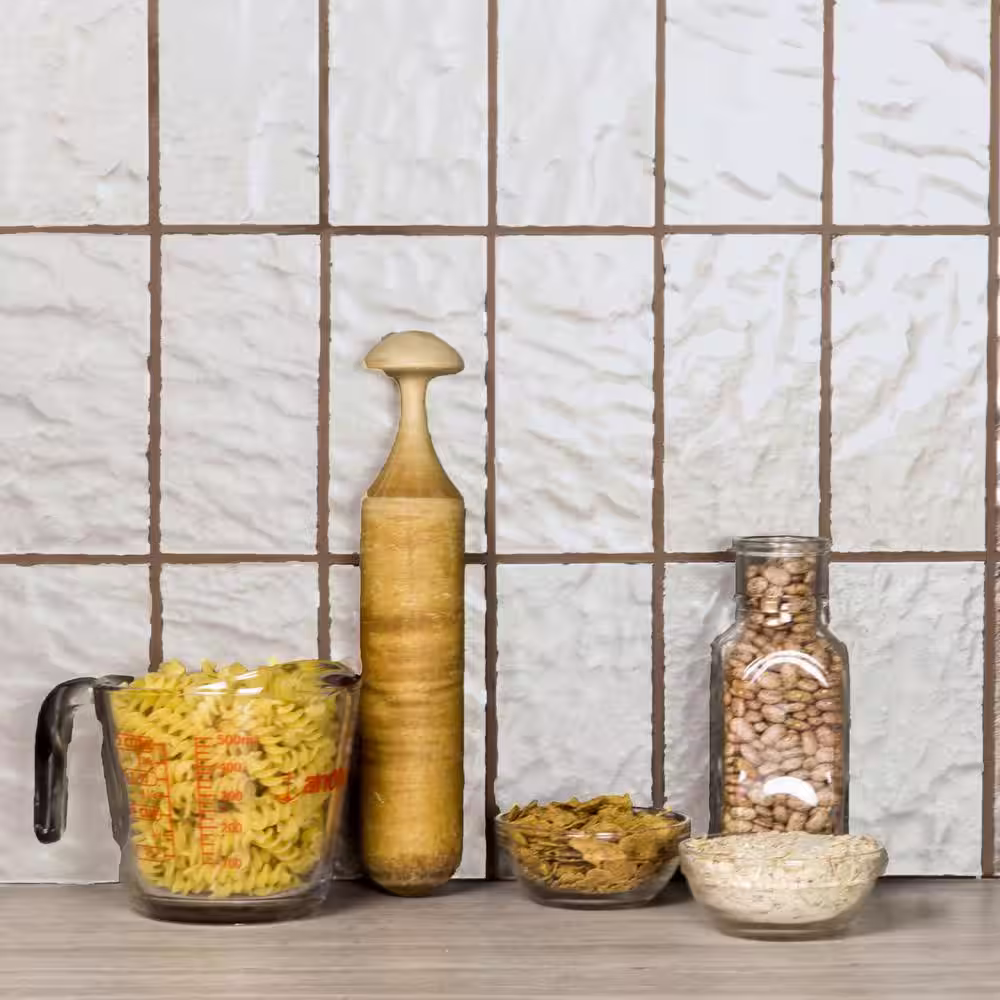 ABOLOS Metallics Silver Haze Subway 3 in. x 6 in. Textured Glass Decorative Wall Tile (0.125 Sq. Ft./Piece)