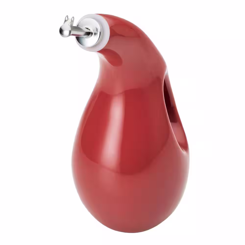 Rachael Ray 24 oz. Cranberry Red Ceramic EVOO Oil and Vinegar Dispensing Bottle