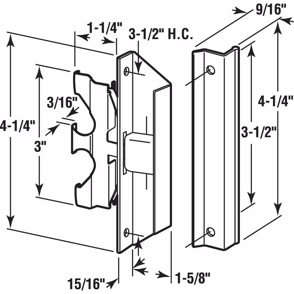 Prime-Line Black, Screen Door Latch and Pull