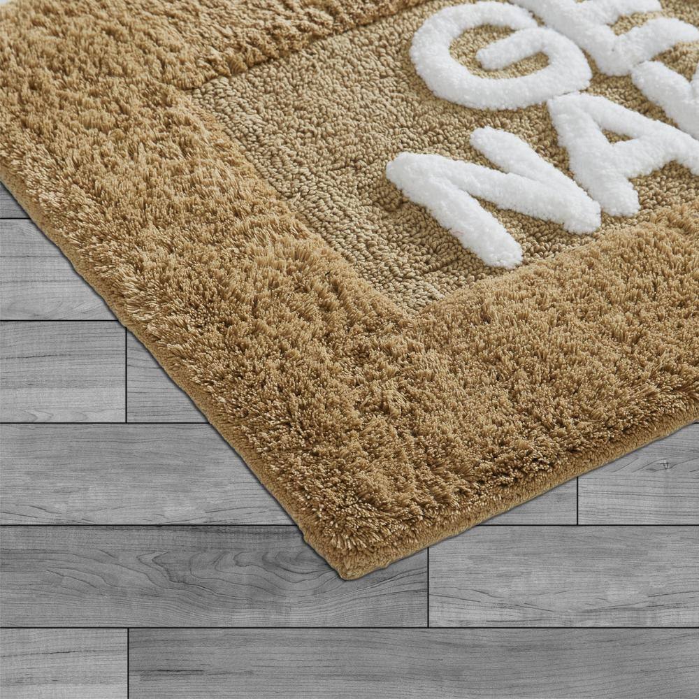 Jean Pierre Novelty Linen 21 in. x 34 in. 'Get Naked' Cotton Bath Rug
