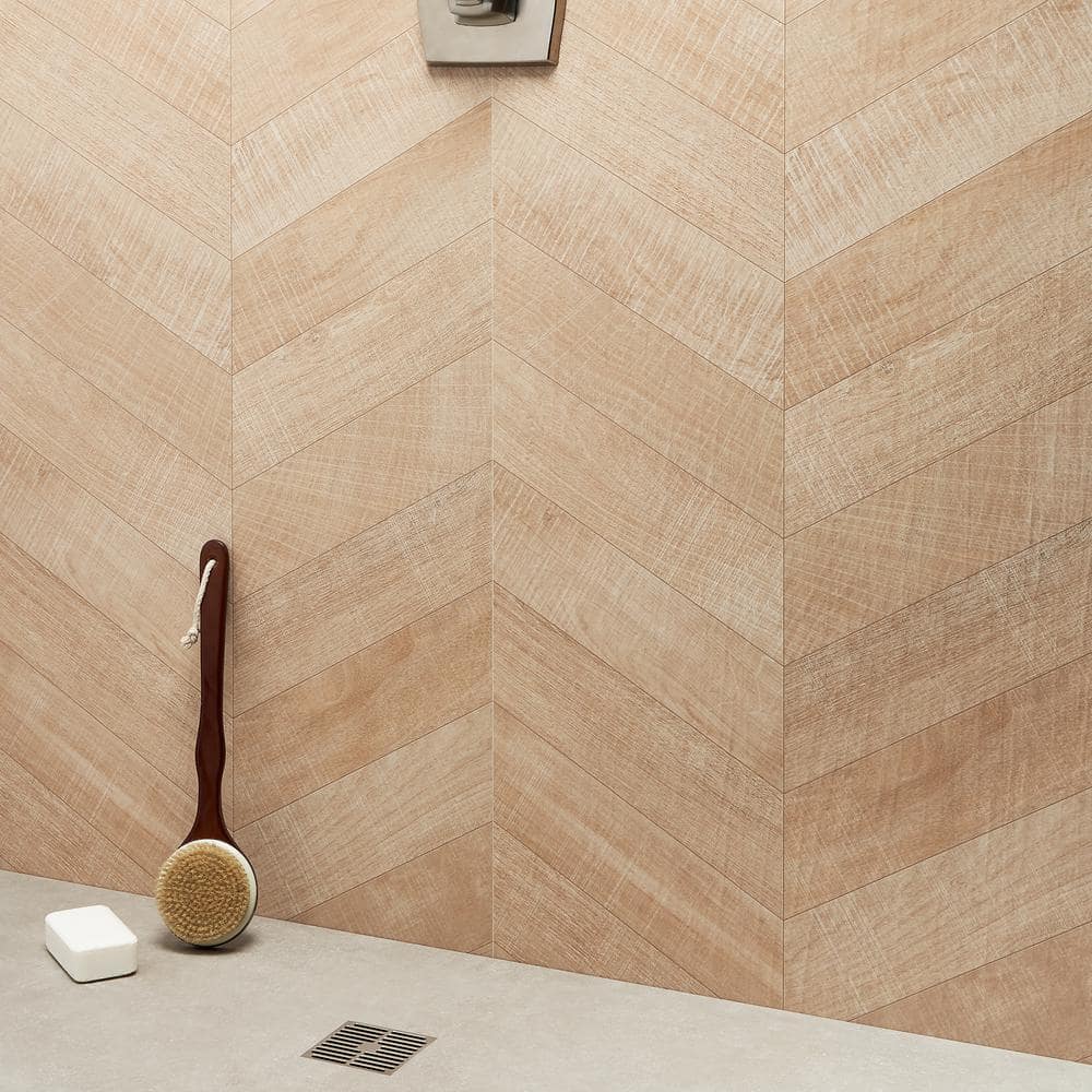 Ivy Hill Tile Montgomery Chevron Maple 24 in. x 48 in. Matte Porcelain Floor and Wall Tile (15.49 sq. ft./Case)