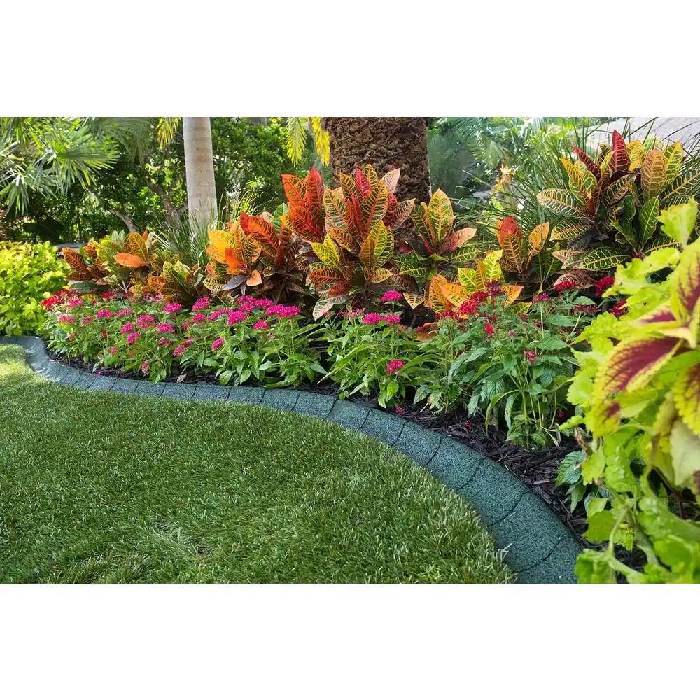 EcoBorder 4 ft. Green Rubber Curb Landscape Edging (4-Pack)