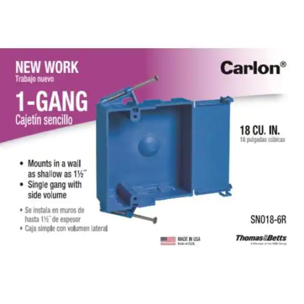 Carlon 1-Gang 18 cu. in. PVC Shallow New Work Electrical Switch and Outlet Box