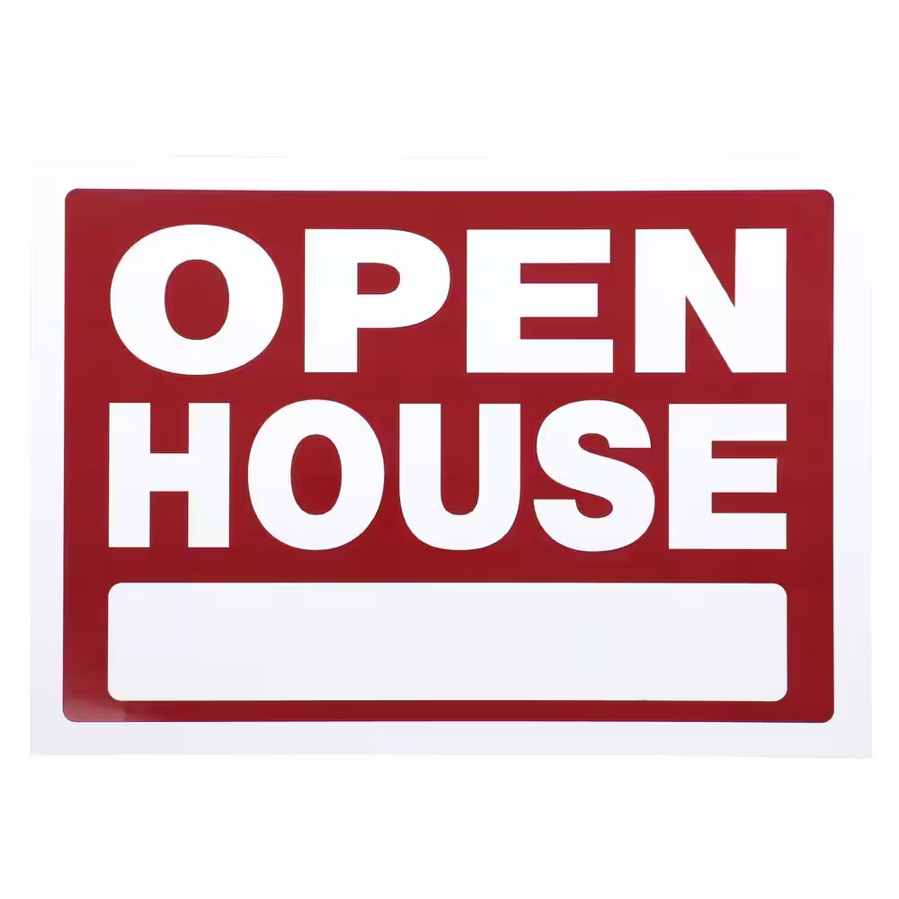 Everbilt 10 in. x 14 in. Vinyl Open House Sign