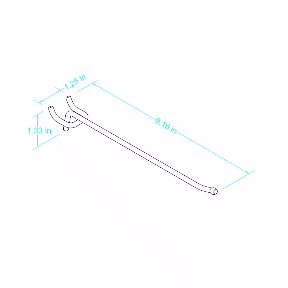 Everbilt 8 in. Zinc-Plated Steel Single Straight Peg Hook for 1/4 in. Pegboard
