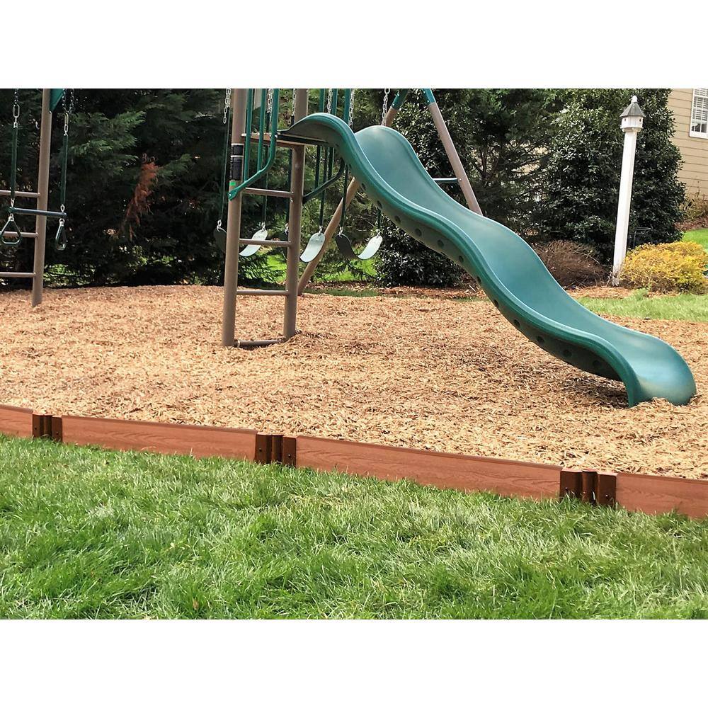 Frame It All 1 in. Profile Classic Sienna 16 ft. Straight Playground Border