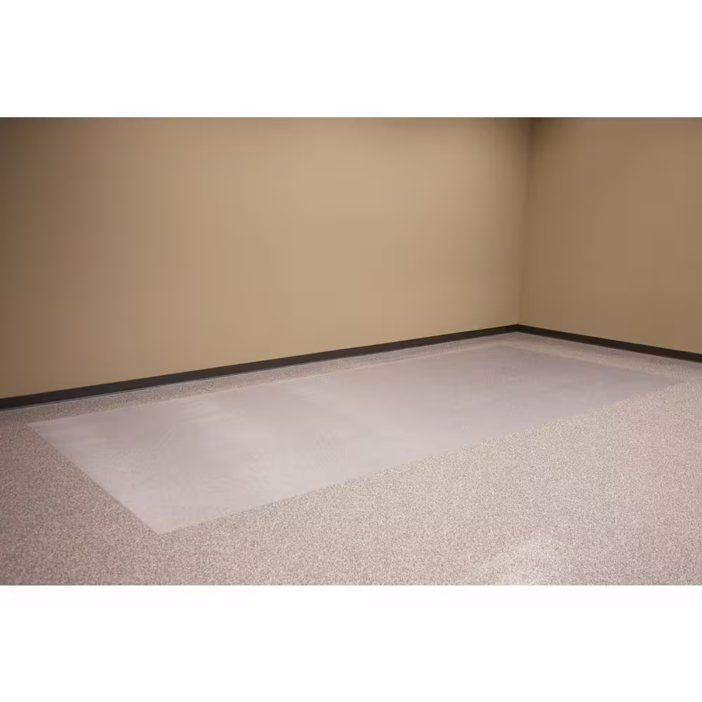 G-Floor Rib 7.5 ft x 17 ft Clear Vinyl Garage Flooring Cover and Protector