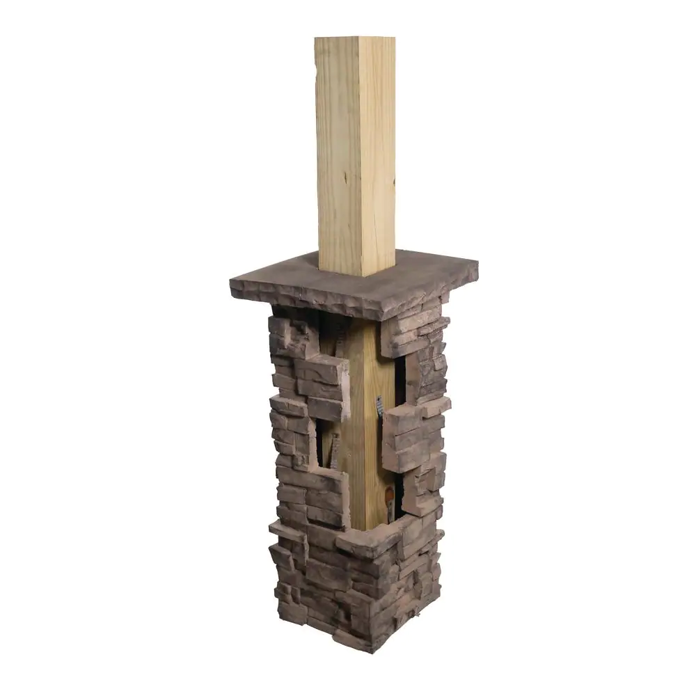 ClipStone 14 in. x 14 in. x 12 in. ProStack Column Wrap in Ash