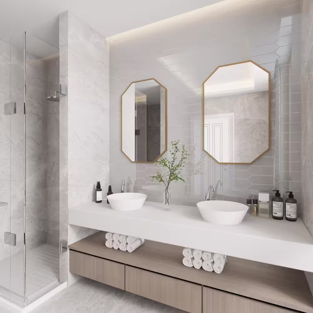 Giorbello Light Gray 3 in. x 9 in. x 6 mm Hexagon Glass Subway Wall Tile (5.8 sq. ft.)
