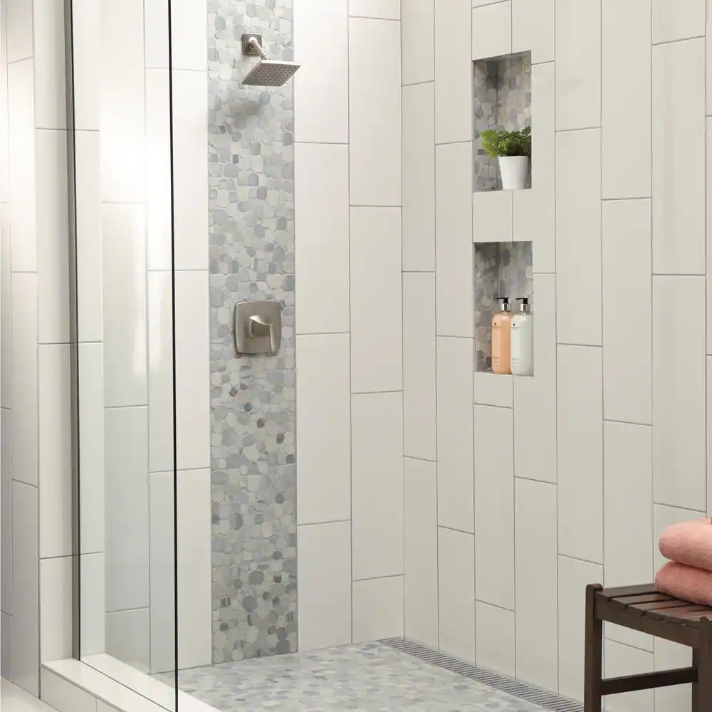 Daltile Stone Decor Shadow 12 in. x 12 in. x 10 mm Marble Pebble Mosaic Floor and Wall Tile (0.95 sq. ft./ Each)