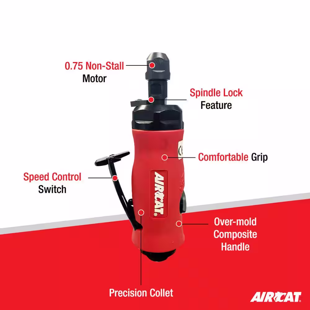AIRCAT Composite 3/4 HP 1/4 in. Reversible Straight Die Grinder