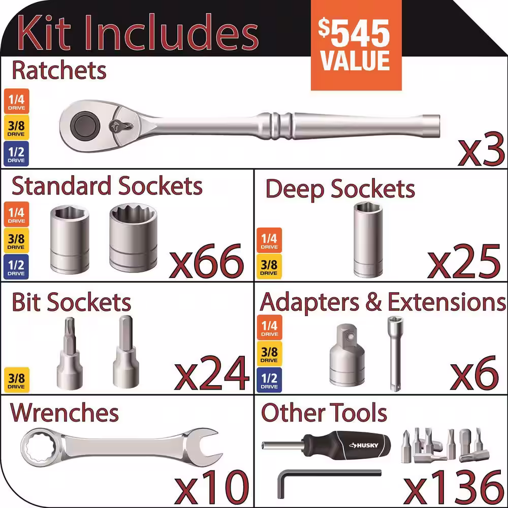 Husky Mechanics Tool Set (270-Piece)
