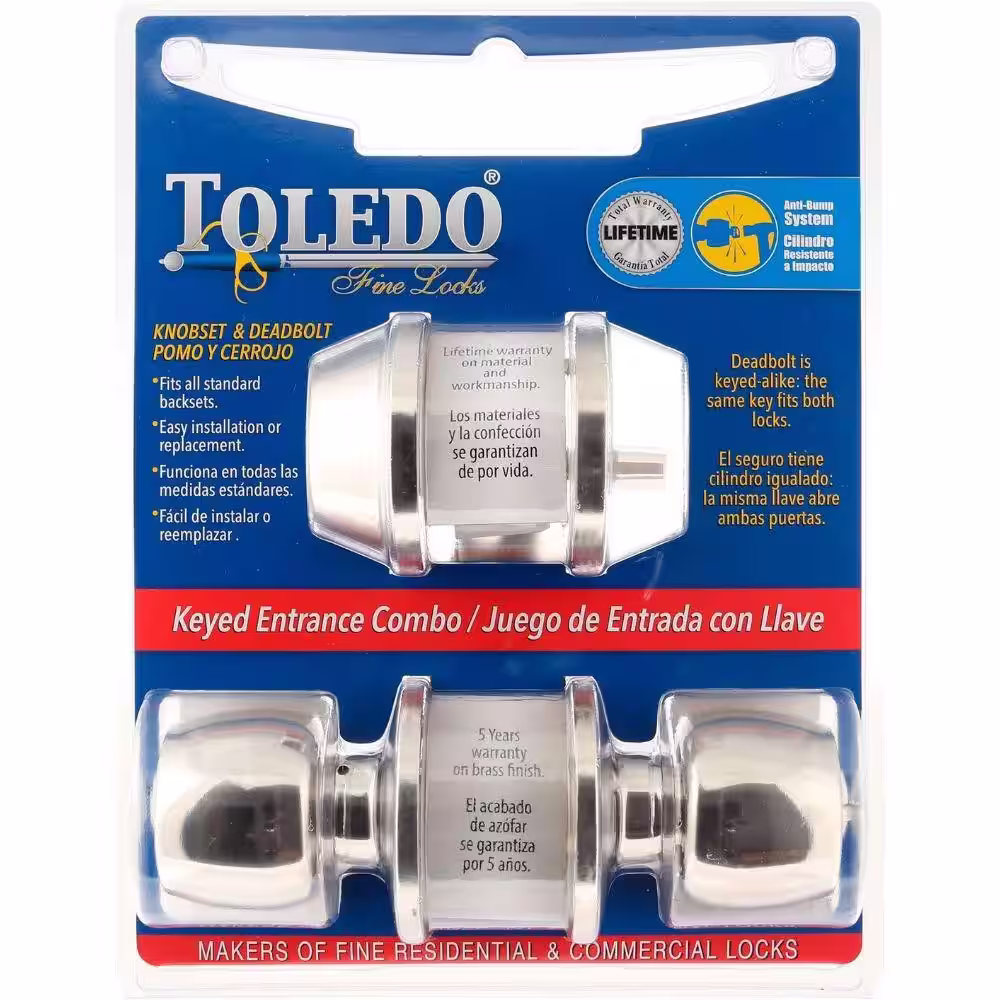 TOLEDO Malaga Polish Stainless Steel Knob Combo Pack