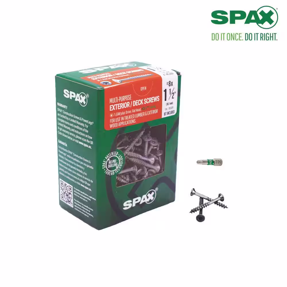 SPAX #8 x 1-1/2 in. T-Star Plus Flat Undercut Interior/Exterior HCR-X Multi-Purpose Screw (195-Box)