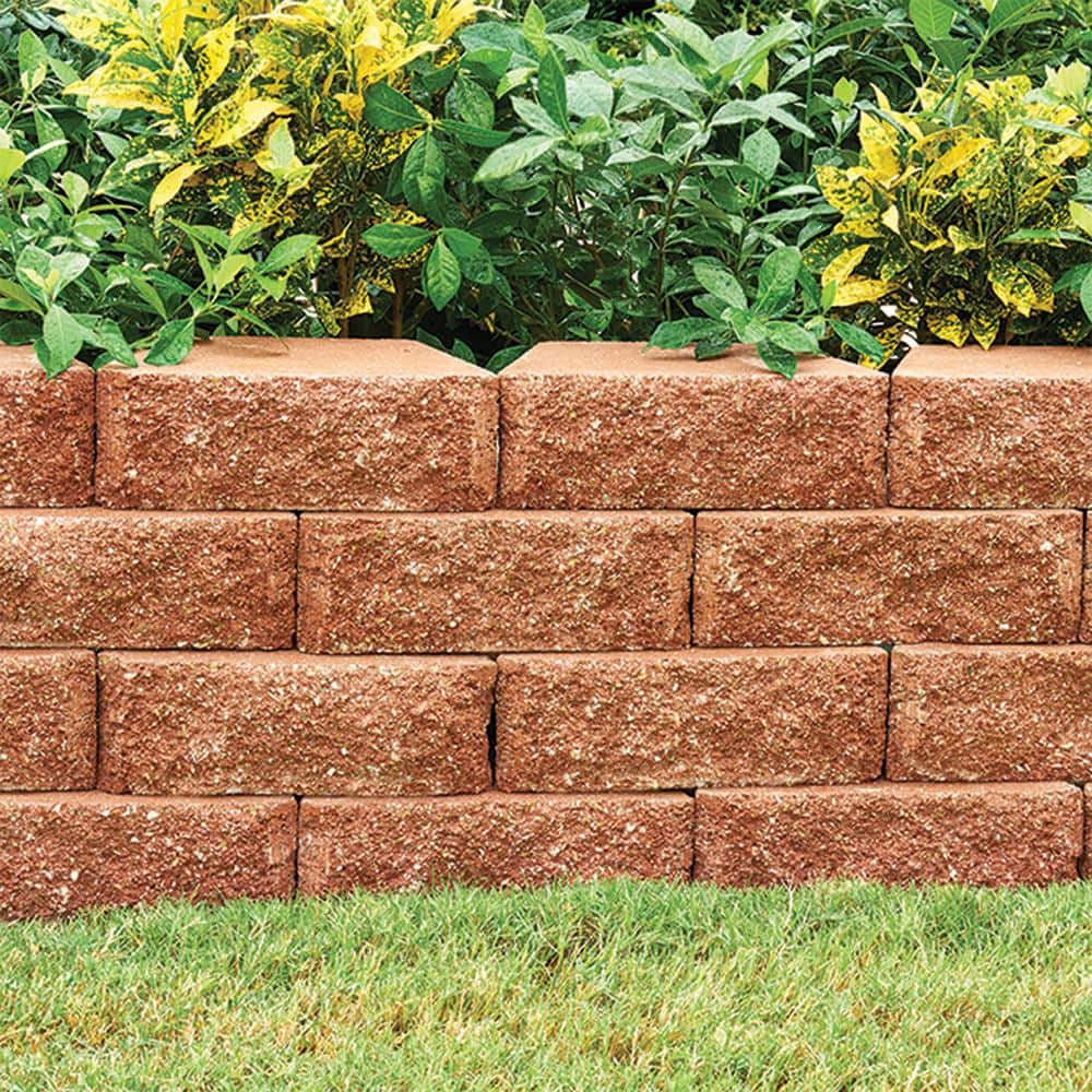 Pavestone RockWall Small 4 in. x 11.75 in. x 6.75 in. Terra Cotta Concrete Retaining Wall Block (144-Piece/46.5 sq. ft./Pallet)