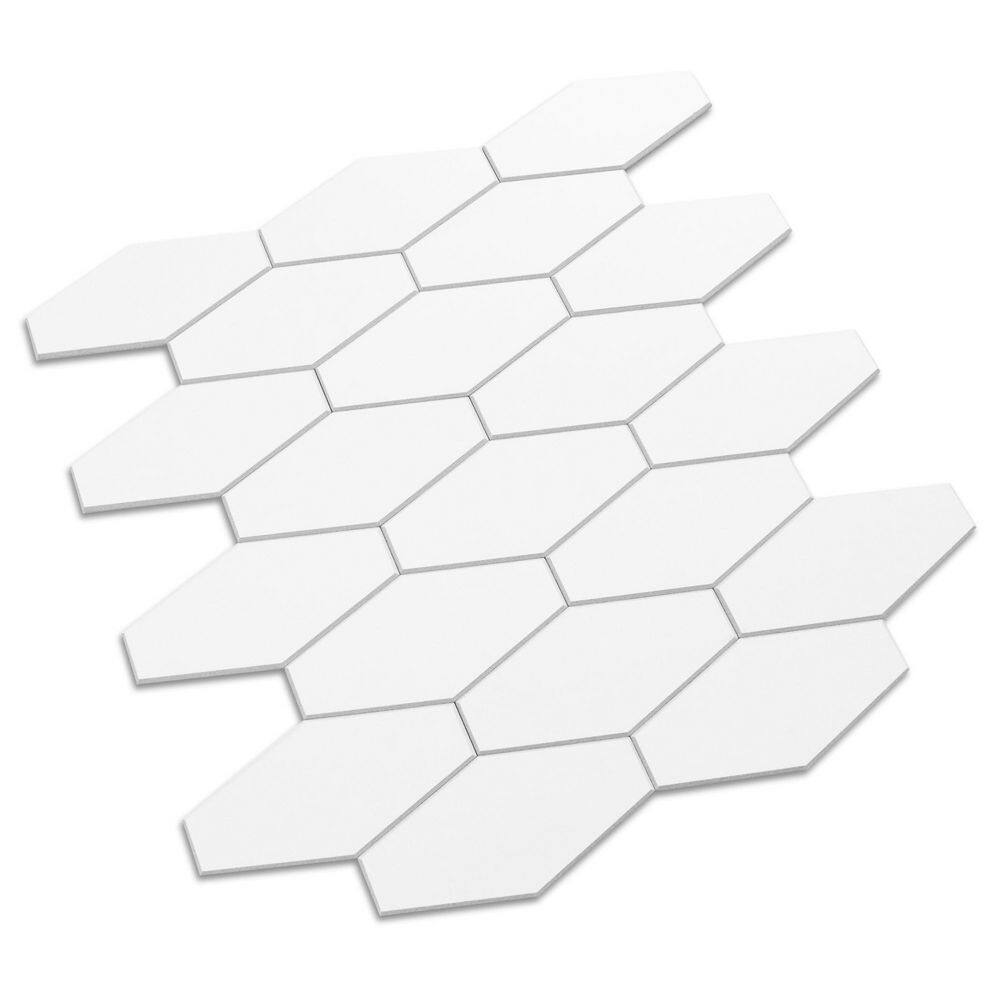 AVANT DECOR Dublin White Wave 5 in. x 5 in. 4 mm Stone Peel and Stick Backsplash Tile Sample Cut Tile (.17 sq. ft./Sample)